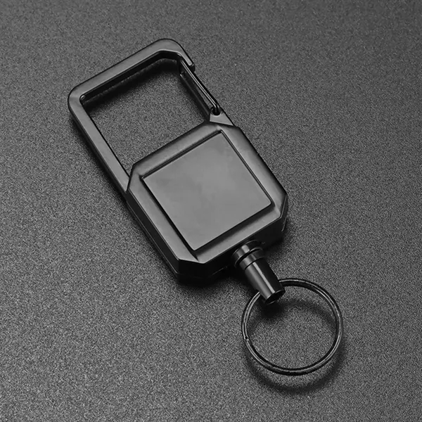 Retractable Badge Reel Keychain W/ Carabiner - Retractable Badge Reel Keychain W/ Carabiner - Image 2 of 3