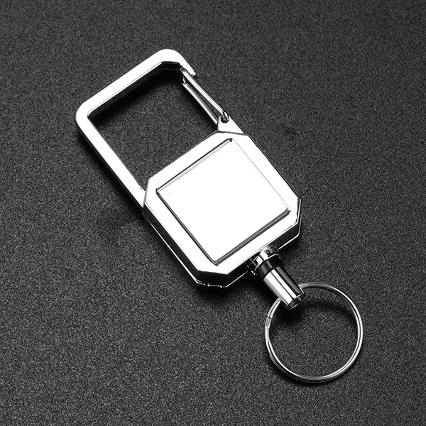 Retractable Badge Reel Keychain W/ Carabiner - Retractable Badge Reel Keychain W/ Carabiner - Image 3 of 3