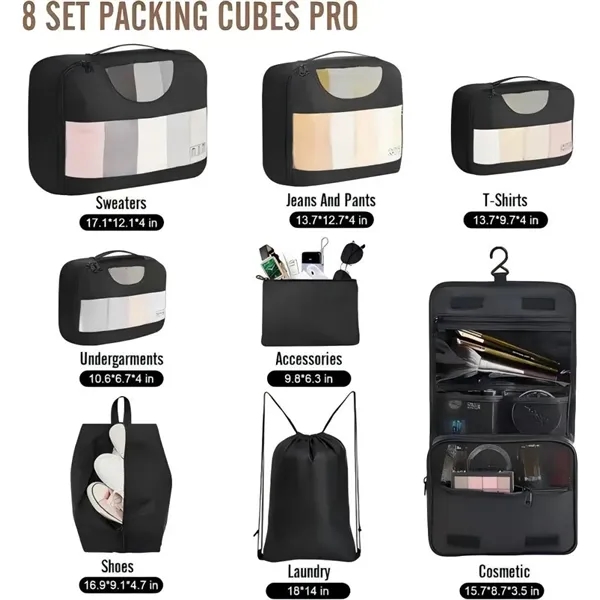8 Pcs Set Travel Lightweight Luggage Storage Bag - 8 Pcs Set Travel Lightweight Luggage Storage Bag - Image 1 of 6