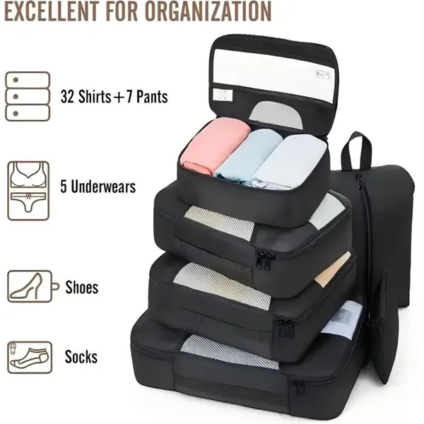 8 Pcs Set Travel Lightweight Luggage Storage Bag - 8 Pcs Set Travel Lightweight Luggage Storage Bag - Image 4 of 6