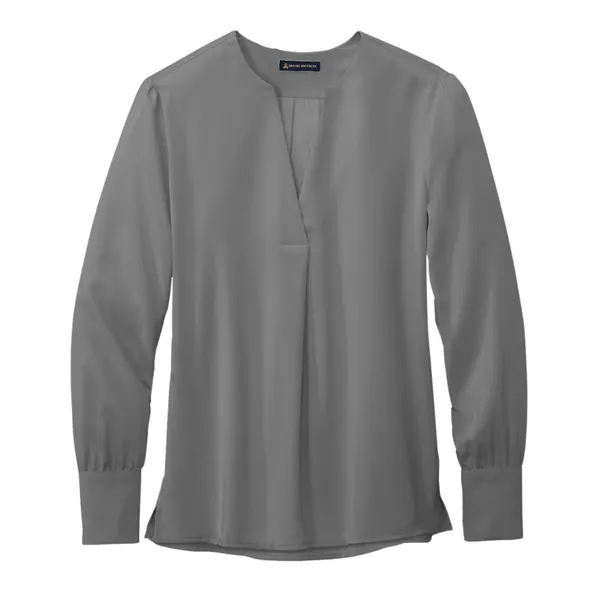 Brooks Brothers® Women's Open-Neck Satin Blouse - Brooks Brothers® Women's Open-Neck Satin Blouse - Image 2 of 5