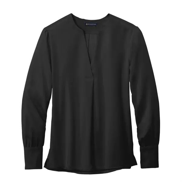 Brooks Brothers® Women's Open-Neck Satin Blouse - Brooks Brothers® Women's Open-Neck Satin Blouse - Image 5 of 5