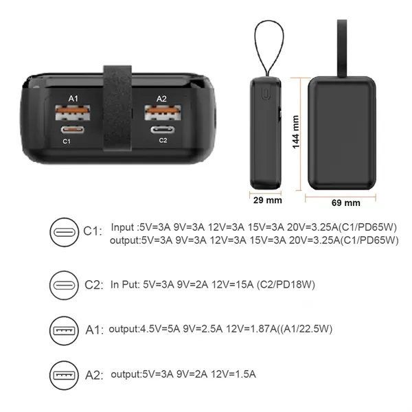 20000mAh 65W Fast Charging Power Bank - 20000mAh 65W Fast Charging Power Bank - Image 1 of 4