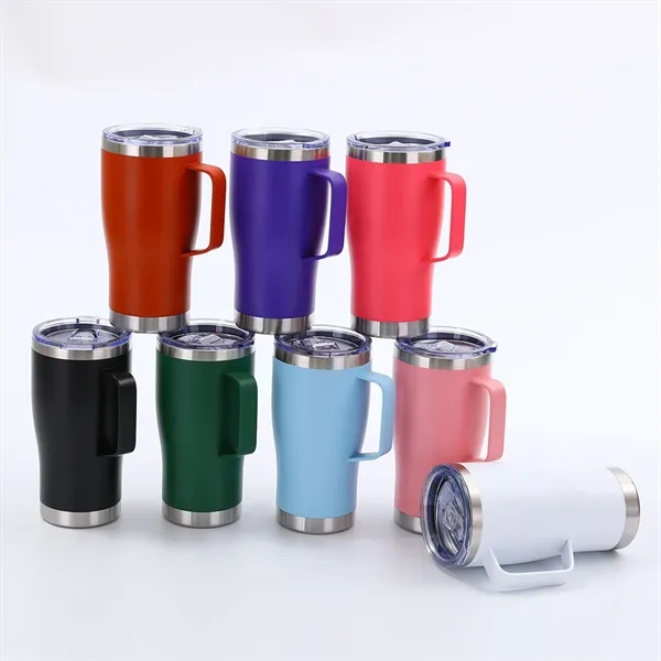 20 Oz Stylish Insulated Travel Mug With Handle - 20 Oz Stylish Insulated Travel Mug With Handle - Image 1 of 2