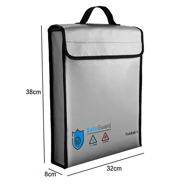 Fireproof And Waterproof Document Bag With Zipper - Fireproof And Waterproof Document Bag With Zipper - Image 1 of 7