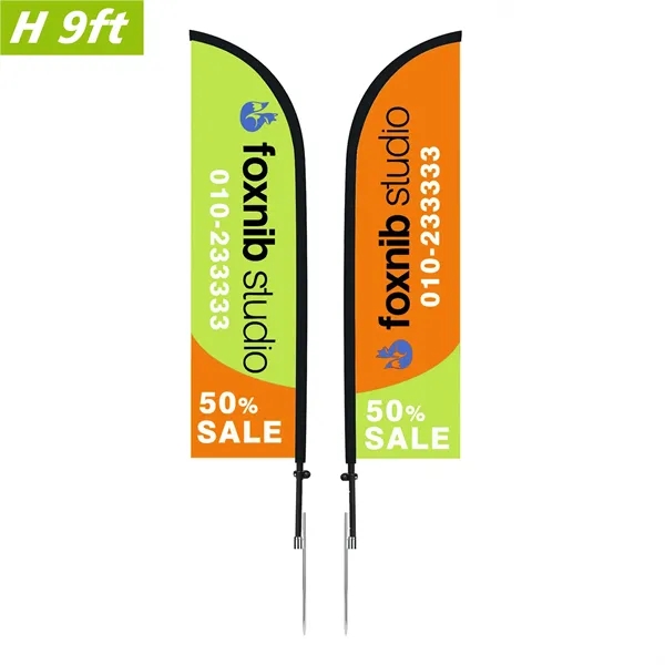 9' Feather Flag Kit- Double Sided W/Spike Base - 9' Feather Flag Kit- Double Sided W/Spike Base - Image 0 of 4