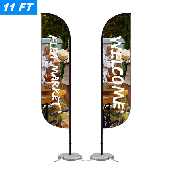 11' Custom Feather Flag Kit-Double Sided W/ Cross Base - 11' Custom Feather Flag Kit-Double Sided W/ Cross Base - Image 0 of 4