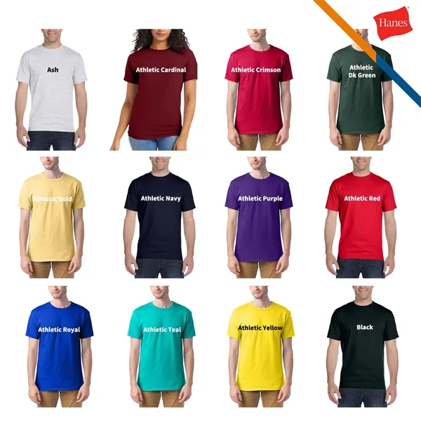 Hanes® 5.2 oz 100% Cotton Adult Short Sleeve T-Shirts - Hanes® 5.2 oz 100% Cotton Adult Short Sleeve T-Shirts - Image 3 of 6