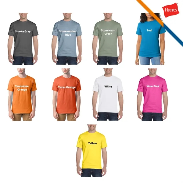 Hanes® 5.2 oz 100% Cotton Adult Short Sleeve T-Shirts - Hanes® 5.2 oz 100% Cotton Adult Short Sleeve T-Shirts - Image 6 of 6