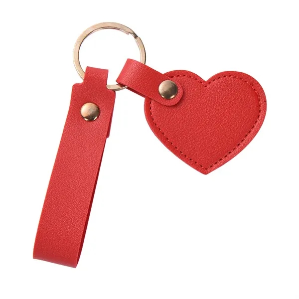 Heart Shaped Leather Keychain Can Be Customized Logo - Heart Shaped Leather Keychain Can Be Customized Logo - Image 1 of 9