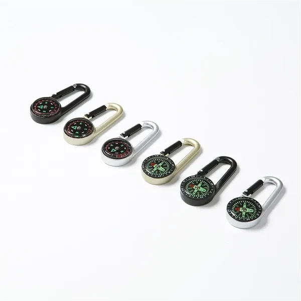 Zinc Alloy Compass with Metal Carabiner Clip - Zinc Alloy Compass with Metal Carabiner Clip - Image 6 of 8