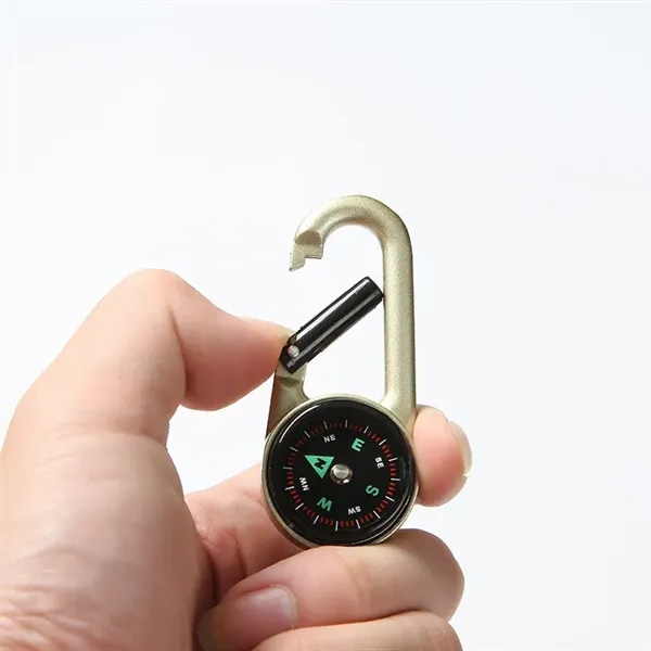 Zinc Alloy Compass with Metal Carabiner Clip - Zinc Alloy Compass with Metal Carabiner Clip - Image 7 of 8