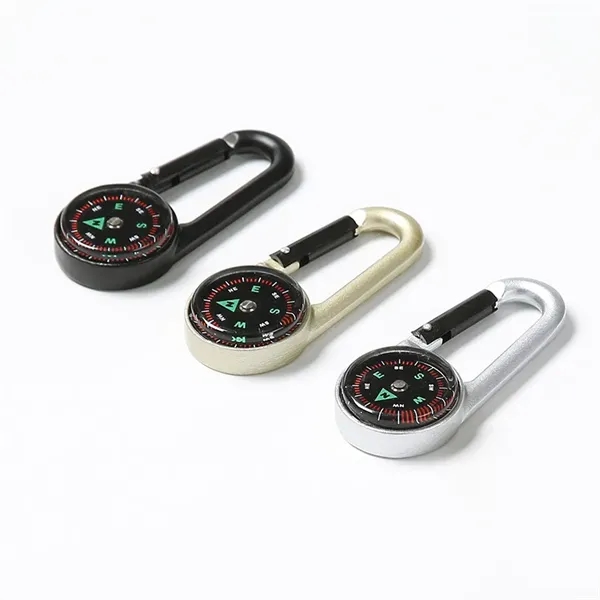Zinc Alloy Compass with Metal Carabiner Clip - Zinc Alloy Compass with Metal Carabiner Clip - Image 8 of 8