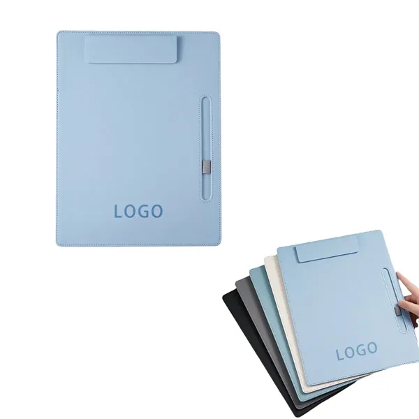 Custom PP Leather Magnetic Clipboard w/Pen Holder - Custom PP Leather Magnetic Clipboard w/Pen Holder - Image 0 of 2