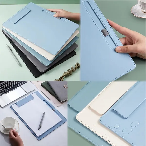 Custom PP Leather Magnetic Clipboard w/Pen Holder - Custom PP Leather Magnetic Clipboard w/Pen Holder - Image 2 of 2