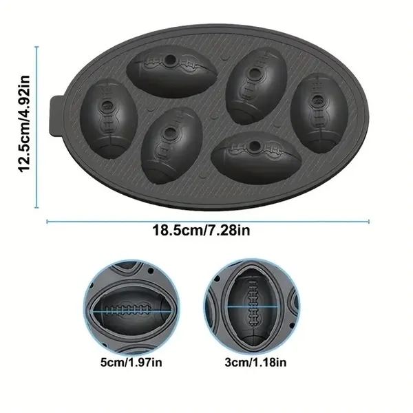 6-Football Ice Molds - 6-Football Ice Molds - Image 3 of 4