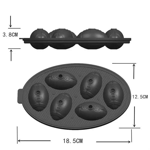 6-Football Ice Molds - 6-Football Ice Molds - Image 4 of 4