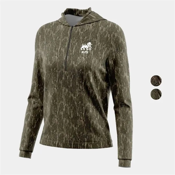 Mossy Oak® Women's. Polyester Interlock Half Zip Hoodie - Mossy Oak® Women's. Polyester Interlock Half Zip Hoodie - Image 0 of 4