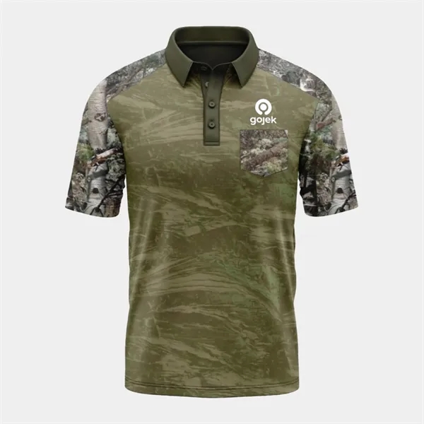 Mossy Oak® Men's 4.4 Oz. Polyester Interlock Polo w/ Pocket - Mossy Oak® Men's 4.4 Oz. Polyester Interlock Polo w/ Pocket - Image 0 of 1