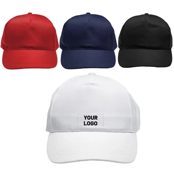 5 Panel Polyester Baseball Cap - 5 Panel Polyester Baseball Cap - Image 6 of 6