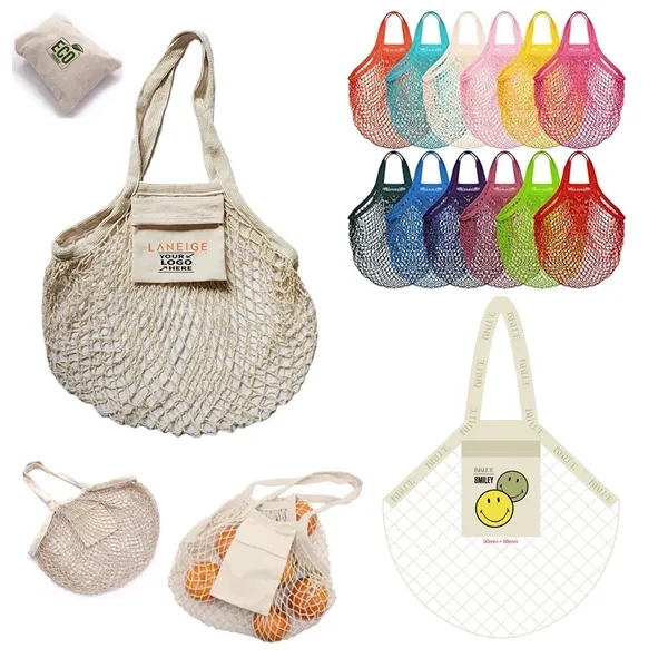 Eco Friendly Reusable Cotton Mesh Net Grocery Bag