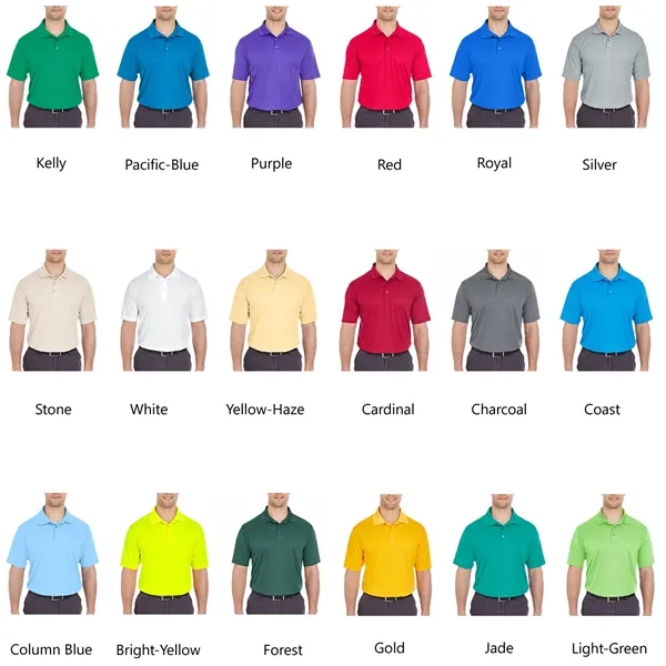 UltraClub Men's Cool & Dry Mesh Pique Polo Shirts - UltraClub Men's Cool & Dry Mesh Pique Polo Shirts - Image 1 of 7