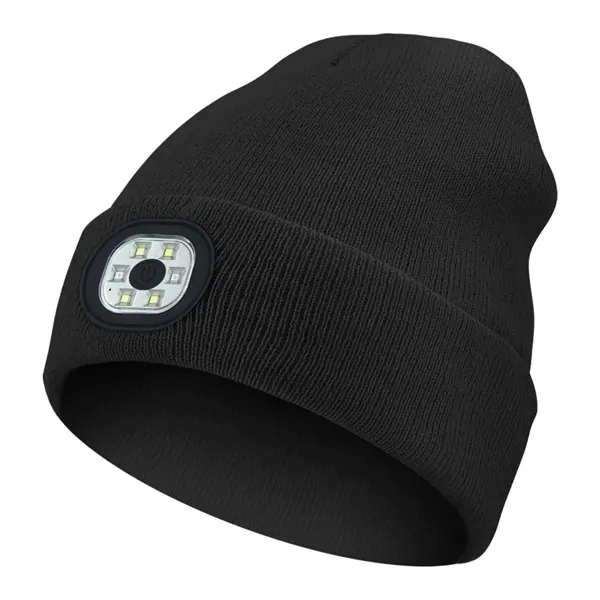 Knitted Beanie Hat with LED Light - Knitted Beanie Hat with LED Light - Image 1 of 4