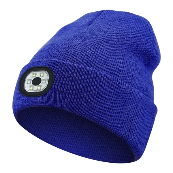 Knitted Beanie Hat with LED Light - Knitted Beanie Hat with LED Light - Image 4 of 4