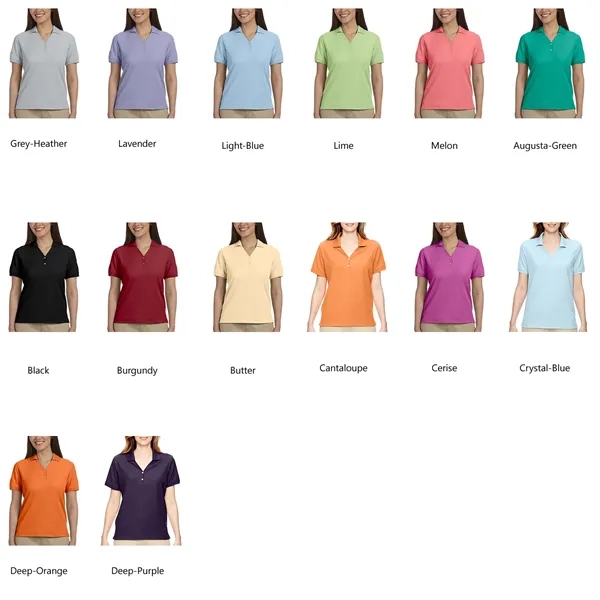 Devon & Jones Ladies' Short-Sleeve Y-Collar Polo Shirts - Devon & Jones Ladies' Short-Sleeve Y-Collar Polo Shirts - Image 2 of 7