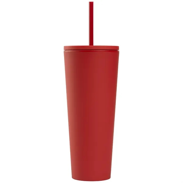 24 oz Soft Touch Double Wall Recycled Plastic Tumbler - 24 oz Soft Touch Double Wall Recycled Plastic Tumbler - Image 3 of 22