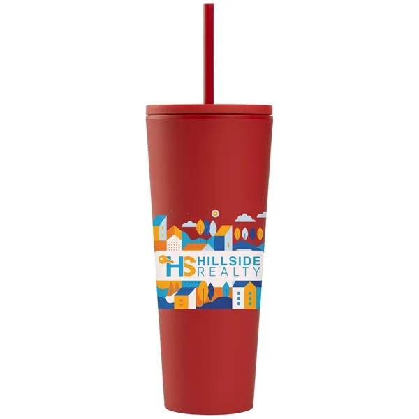 24 oz Soft Touch Double Wall Recycled Plastic Tumbler - 24 oz Soft Touch Double Wall Recycled Plastic Tumbler - Image 12 of 22