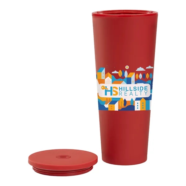 24 oz Soft Touch Double Wall Recycled Plastic Tumbler - 24 oz Soft Touch Double Wall Recycled Plastic Tumbler - Image 14 of 22