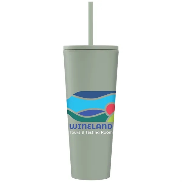 24 oz Soft Touch Double Wall Recycled Plastic Tumbler - 24 oz Soft Touch Double Wall Recycled Plastic Tumbler - Image 16 of 22