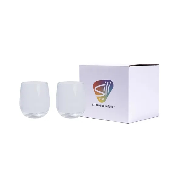 Set of Two 12 oz Crystal Clear Silicone Wine with Gift Box - Set of Two 12 oz Crystal Clear Silicone Wine with Gift Box - Image 0 of 1