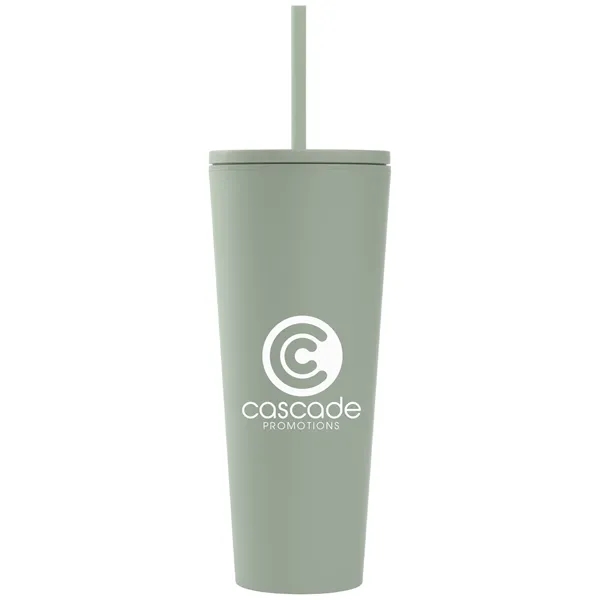 24 oz Soft Touch Double Wall Recycled Plastic Tumbler - 24 oz Soft Touch Double Wall Recycled Plastic Tumbler - Image 19 of 22