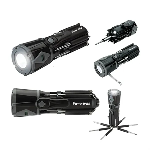 8 in 1 Multi-Functional Screwdriver with Flashlight - 8 in 1 Multi-Functional Screwdriver with Flashlight - Image 0 of 2
