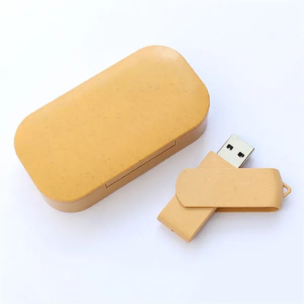 Eco-Friendly Wheat Straw Biodegradable Box USB Flash Drive - Eco-Friendly Wheat Straw Biodegradable Box USB Flash Drive - Image 3 of 4