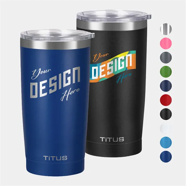 Premium 20 oz TiTUS® Double Wall Stainless Insulated Tumbler - Premium 20 oz TiTUS® Double Wall Stainless Insulated Tumbler - Image 0 of 13