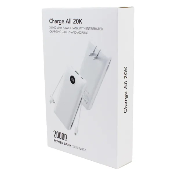 Charge All 20K Power Bank with Charging Cables and AC Plug - Charge All 20K Power Bank with Charging Cables and AC Plug - Image 6 of 13