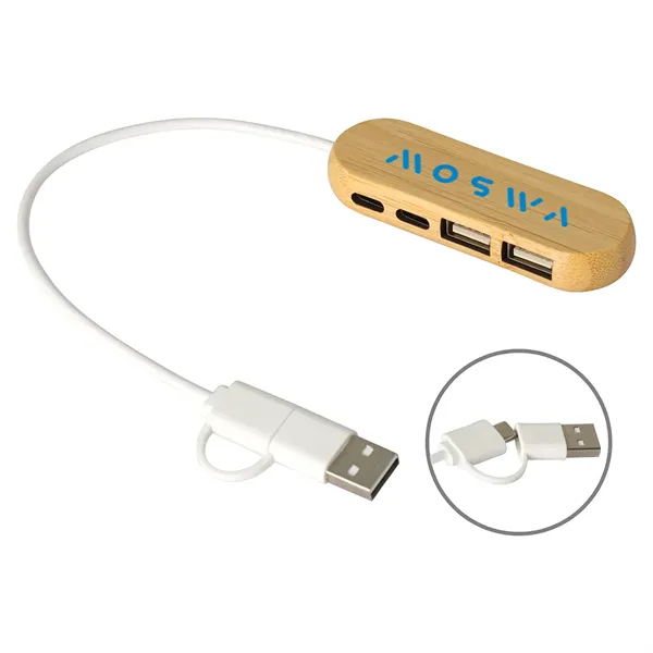 Bamboo Dual Port USB & Type-C Hub - Bamboo Dual Port USB & Type-C Hub - Image 0 of 0