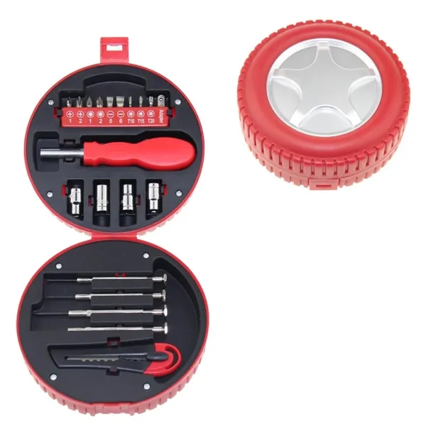 Portable Repairing Multi-function Tire Shaped Tool Sets Kits - Portable Repairing Multi-function Tire Shaped Tool Sets Kits - Image 3 of 4