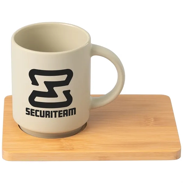 Cafe Duo - 11 oz. Ceramic Mug & Bamboo Board Set - Cafe Duo - 11 oz. Ceramic Mug & Bamboo Board Set - Image 3 of 9