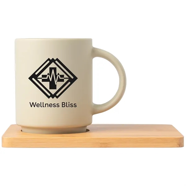 Cafe Duo - 11 oz. Ceramic Mug & Bamboo Board Set - Cafe Duo - 11 oz. Ceramic Mug & Bamboo Board Set - Image 4 of 9