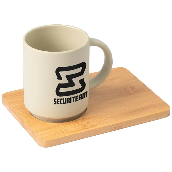 Cafe Duo - 11 oz. Ceramic Mug & Bamboo Board Set - Cafe Duo - 11 oz. Ceramic Mug & Bamboo Board Set - Image 5 of 9
