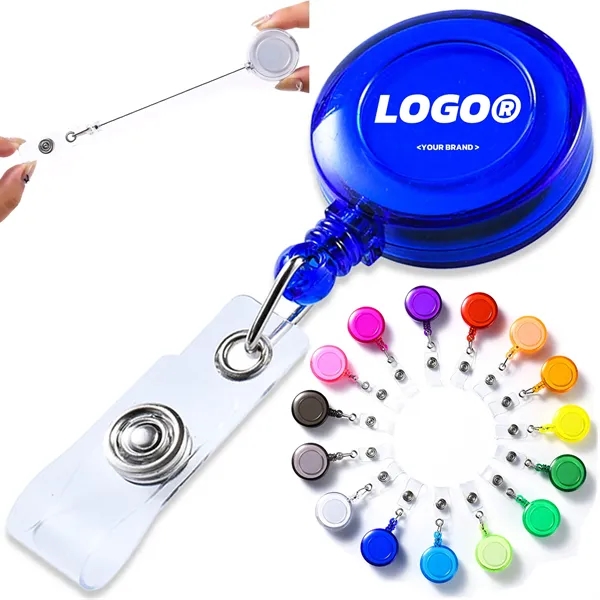 Translucent Retractable Back Buckle Badge Clip Reel Wheel - Translucent Retractable Back Buckle Badge Clip Reel Wheel - Image 0 of 10