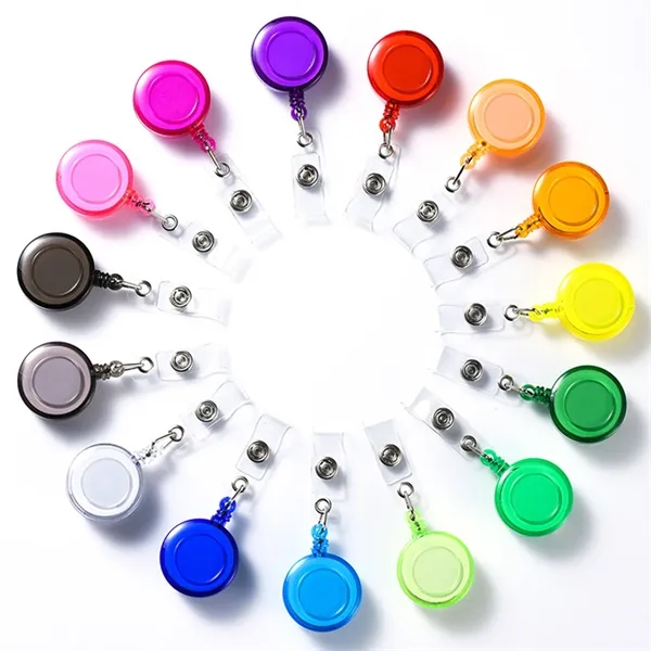 Translucent Retractable Back Buckle Badge Clip Reel Wheel - Translucent Retractable Back Buckle Badge Clip Reel Wheel - Image 2 of 10