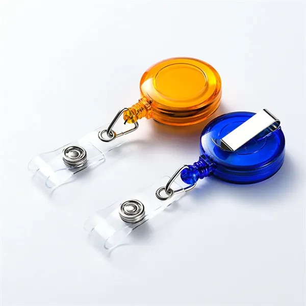 Translucent Retractable Back Buckle Badge Clip Reel Wheel - Translucent Retractable Back Buckle Badge Clip Reel Wheel - Image 3 of 10