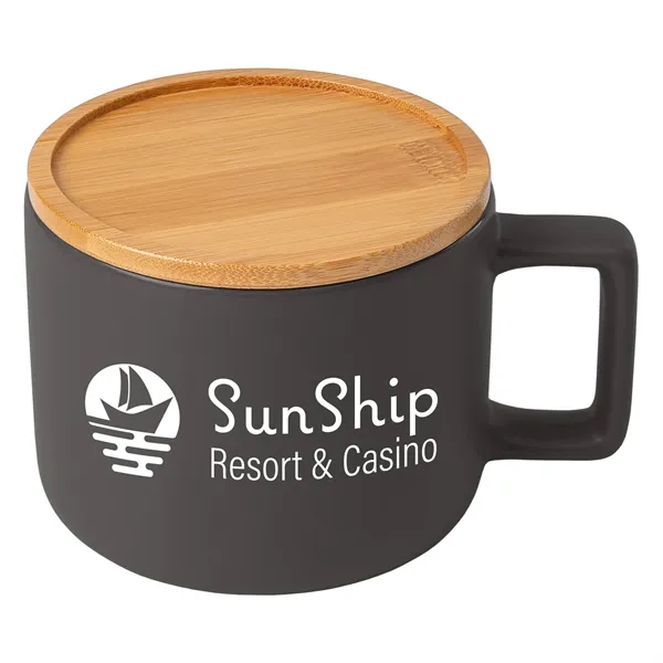 Cafe Virtuoso - 12 oz. Ceramic Mug with Bamboo Lid - Cafe Virtuoso - 12 oz. Ceramic Mug with Bamboo Lid - Image 6 of 23