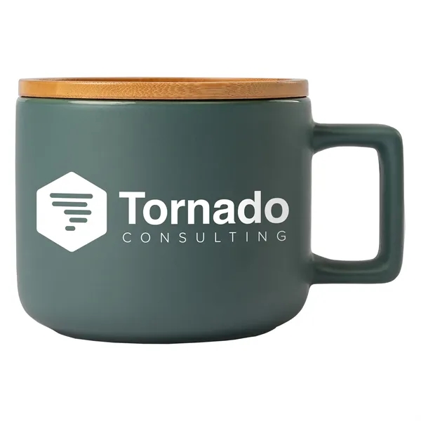 Cafe Virtuoso - 12 oz. Ceramic Mug with Bamboo Lid - Cafe Virtuoso - 12 oz. Ceramic Mug with Bamboo Lid - Image 10 of 23