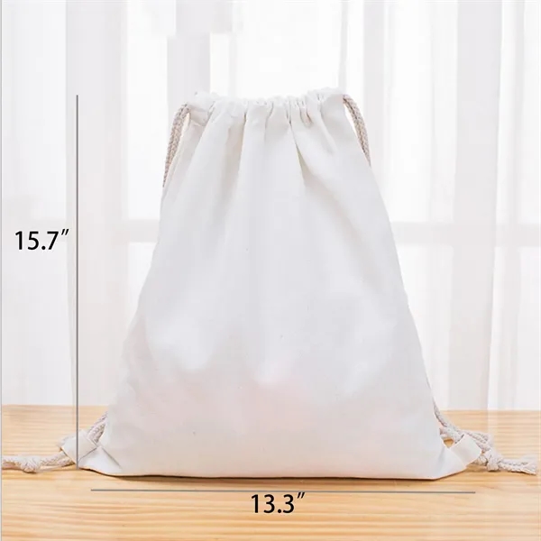 Blank Cotton Canvas Drawstring Bags Storage Backpack - Blank Cotton Canvas Drawstring Bags Storage Backpack - Image 1 of 5